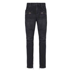 Balmain Slim Fit Black Jeans With Ribbed Detailing - NWT